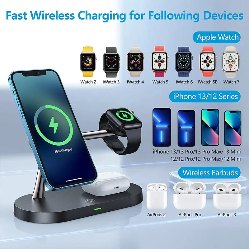 Magnetic 3-in-1 Wireless Charger Station